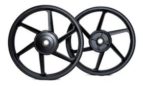 Roda Biz 100 Biz100 À Lona 6 Palitos Preta Fabreck Par