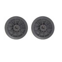Roda Borracha Maciça Integral 9' Eixo Furo Bucha 7/8 Kit 02 unidades