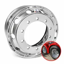 Roda de Alumínio XBRI para Caminhao e Onibus, Aro 22,5, Pneu 295 e 275, Borda Larga, Alto Brilho
