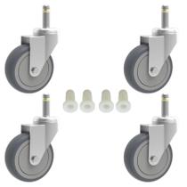 Roda de borracha Caster RILIDRI com haste giratória de 7/16 polegadas, pacote com 4 polegadas Roda de borracha Caster RILIDRI com haste giratória de 7/16 polegadas, pacote com 4 polegadas