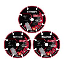 Roda de corte de diamante de 76 mm com mandril de 9,5 mm para metal, pacote com 3 Roda de corte de diamante de 76 mm com mandril de 9,5 mm para metal, pacote com 3