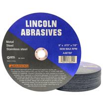 Roda de corte Lincoln Abrasives, 9 cm x 1,9 mm x 22 mm, metal e aço inoxidável, pacote com 25