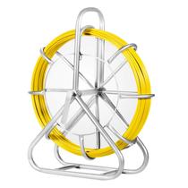 Roda de duto de fibra de vidro Fish Tape 6 mm 130 m com gaiola e suporte
