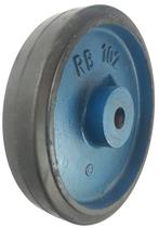 Roda de Ferro Revestida em Borracha 10x2 Furo 1" P/ Carrinho de Carga - RB10X2F1