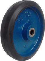 Roda de Ferro Revestida em Borracha 10X2 Rolete 7/8" - RB10X2R78