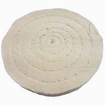 Roda De Pano Disco Para Polir E Lustrar Algodão Branca 15 Cm
