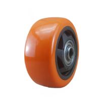 Roda de pu laranja 3 polegadas com rolamento de esfera 70kg - Ajax