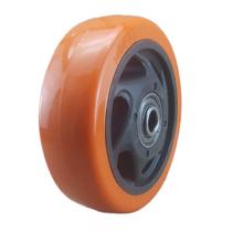 Roda de pu laranja 4 polegadas 100mm com rolamento de esfera 100kg