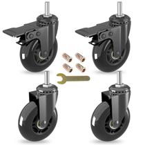 Roda de rodízio MALLLALA, 3 rodas com freio 5/16-18, haste rosqueada