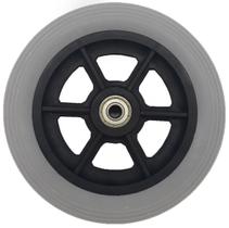 Roda Dianteira aro 6 Maciça Cinza Com Eixo Para Cadeira de Rodas Universal ( UN )