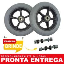 Roda Dianteira Aro 6 Maciça Para Cadeira De Rodas (par)