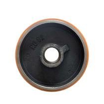 Roda Direcional de Ferro com Poliuretano 200mm x 50mm para Rolamento 6204 Com Profundidade do Cubo de 25mm