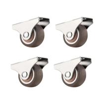 Roda Fixa Mini De Borracha TPR De 1 Polegada Não Giratória De Baixo Perfil Para Equipamentos Roda Fixa Mini De Borracha TPR De 1 Polegada Não Giratória De Baixo Perfil Para Equipamentos