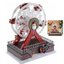 Roda Gigante Natalina Natal Papai Noel LED Som Movimento Cenario Natalino Decoraçao Fim de Ano Festa Celebraçao