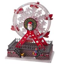 Roda Gigante Natalina Natal Papai Noel LED Som Movimento Cenario Natalino Enfeite Festa Fim de Ano Decoraçao