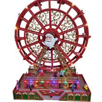 Roda gigante vila natalina com movimento led e musica 52cm