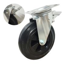 Roda Giratória 8x2 Pol. De Borracha C/ Freio P/lixeira 180 kg Master Roll