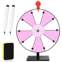 Roda giratória NQEUEPN de 30 cm com suporte e marcadores rosa Roda giratória NQEUEPN de 30 cm com suporte e marcadores rosa