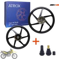 Roda Liga Leve Preta + Bico Nxr Bros 125/ 150 Lona Atrox