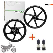 Roda Liga Leve Preta + Bico Nxr Bros 160 Freio A Disco Scud - Scud/T-Mac