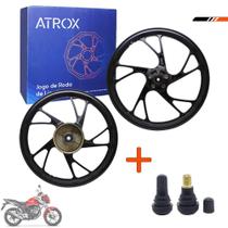 Roda Liga Leve Preto + Bico Titan-Fan 150 14-15 Disco Atrox