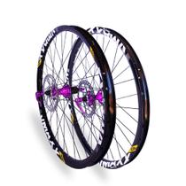 Roda Montada 26 Vmaxx Preta Cubo Barulhento K7 HG Roxo 36f (par)