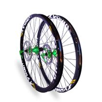 Roda Montada 26 Vmaxx Preta Cubo Barulhento K7 HG Verde 36f (par)