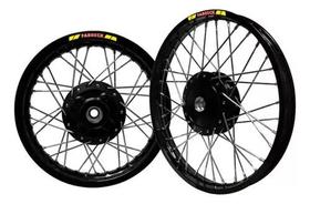 Roda Par Pop 100 110i Inox Alumínio Preto Cubo Preto