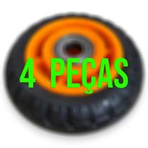 Roda para Carrinho Metal e Borracha 5" - 12,5 cm. com Rolamento Laranja Pneu Rolamentada ID0636R Idea Roda para Carrinho Metal e Borracha 5" - 12,5 cm. com Rolamento Laranja Pneu Rolamentada ID0636R Idea