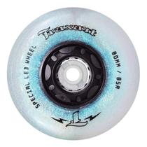 Roda para patins 80mm traxart led/glitter cor branco (jg c 4)