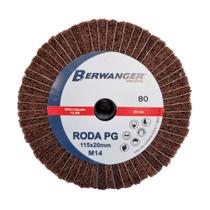 Roda PG de Lixa Mista com Rosca M14x115x20mm - Grão 80 - Berwanger