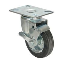 Roda rodízio borracha maciça 4pol 100mm giratório freio 60kg