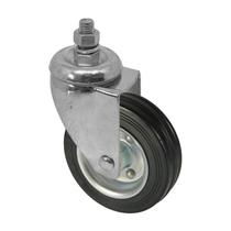 Roda rodízio borracha maciça 4pol 100mm giratório rosca 60kg