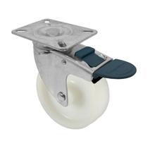 Roda rodízio giratório freio nylon inox 5 polega 130mm 110kg Roda rodízio giratório freio nylon inox 5 polega 130mm 110kg
