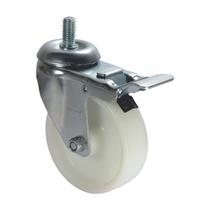 Roda rodízio giratório rosca freio nylon 4 polega 100mm 90kg Roda rodízio giratório rosca freio nylon 4 polega 100mm 90kg