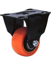 Roda Rodizio Laranja 50mm Base Fixa 6237 Sem Freio Colson