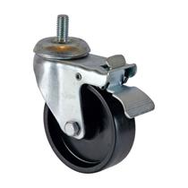 Roda rodízio polipropileno 4 pol giratório rosca freio 80kg