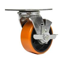 Roda rodízio poliuretano moldado ferro 3 pol giratório freio Roda rodízio poliuretano moldado ferro 3 pol giratório freio