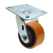 Roda rodízio poliuretano moldado ferro 4 pol giratório 400kg