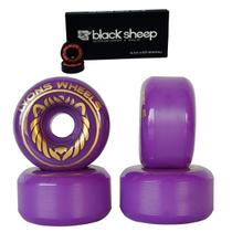 Roda Skate Lyons 55mm Du 99a Rolamento Black Sheep Abec 15