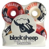 Roda skate profissional black sheep branco e vermelho logo black sheep/54mm 102a