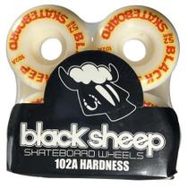 Roda skate profissional black sheep branco escrita amarelo e vermelho/52mm 102a