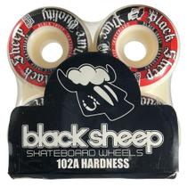 Roda skate profissional black sheep branco escrita branco preto e vermelho/53mm 102a