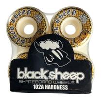 Roda skate profissional black sheep branco estampa pit bull amarelo/55mm 102a