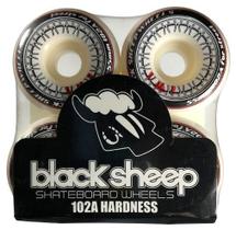 Roda skate profissional black sheep branco estampa roda preto e vermelho/55mm 102a