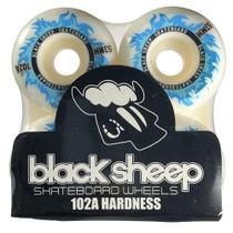 Roda skate profissional black sheep branco fogo azul/53mm 102a