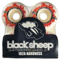 Roda skate profissional black sheep branco fogo vermelho/53mm 102a
