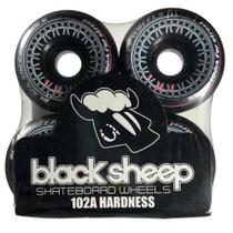 Roda skate profissional black sheep preto estampa roda branco e vermelho/55mm 102a