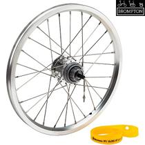 Roda traseira Brompton 6v para 2 pinhões prata - QRW3SS-BWR