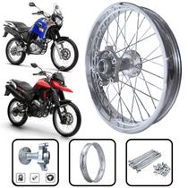 Roda traseira completa cubo rolamentos raios cromados 4mm yamaha xtz lander 250 2008 a 2026